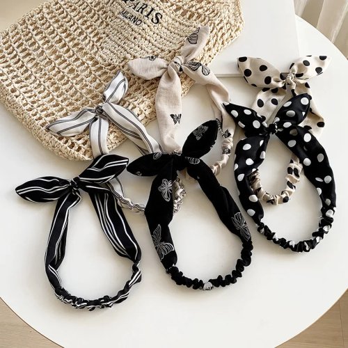Diadema anudada cruzada de lunares, ancha y elástica, estilo coreano minimalista - para primavera/verano