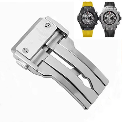 Fibbia deployante in acciaio inox compatibile Hublot (Classic Fusion/Big Bang) per cinturino – chiusura 18/22/24 mm