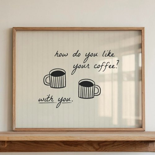 Modernes, handgezeichnetes Kaffee-Leinwandbild – beige gestreifte abstrakte Wandkunst für Wohnzimmer und Küche