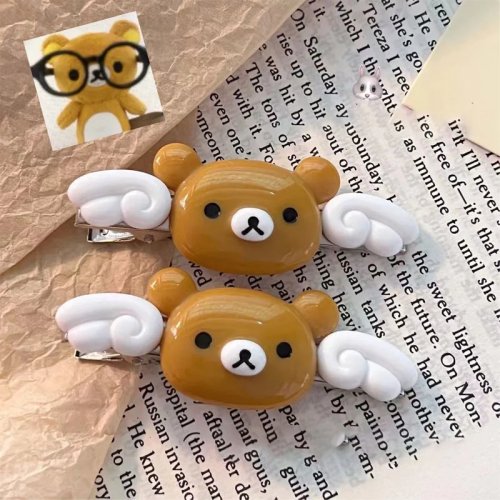 Spinka do włosów Rilakkuma Kawaii – Klips boczny do grzywki, uroczy dodatek dla dziewczynek i uczennic, prezent na urodziny
