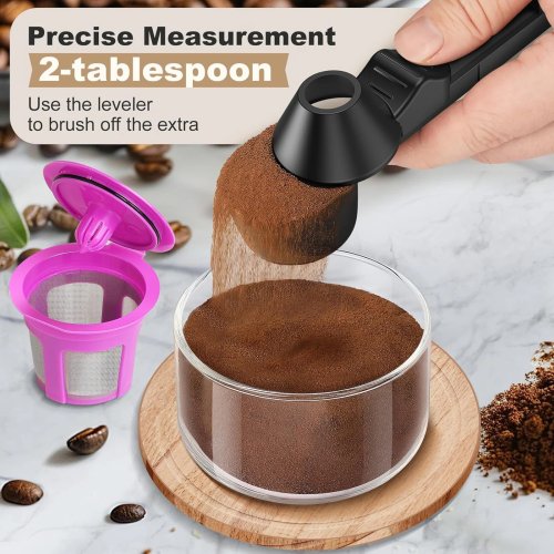 Leakproof sliding measuring scoop for coffee & protein powder with hanging hole — portable kitchen, bar, gym & travel spoon