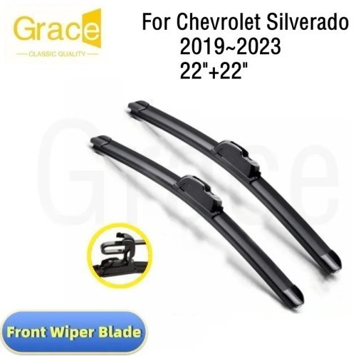 Zestaw piór wycieraczek przednich 22"+22" do Chevrolet Silverado (2019-2023) - gumowe wkładki