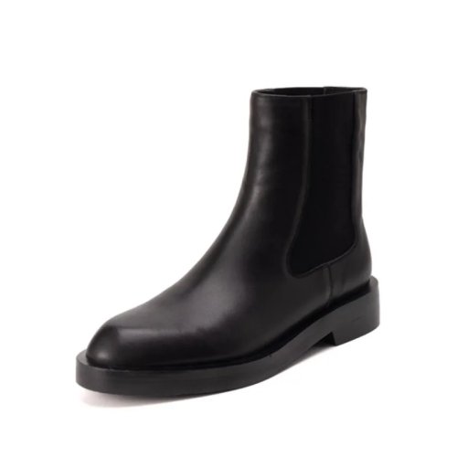 Stivaletti Chelsea donna in pelle vera fatti a mano, punta appuntita, nero - casual/lavoro