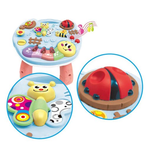 Table d'éveil Montessori pour bébé avec lumière et module musical portable