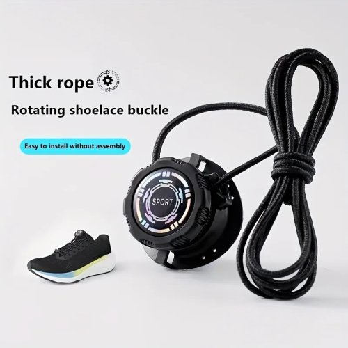 Set 6 pz / 1 paio Chiusure per lacci senza allacciare — Fibbie girevoli a regolazione rapida per scarpe sportive e outdoor, unisex, preinstallate