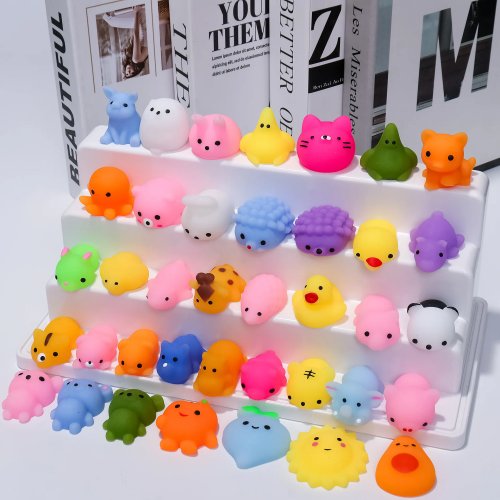 Giocattolo antistress TPR — Squishy a forma di 'dumpling' animale in stile anime, morbido da schiacciare, con suono