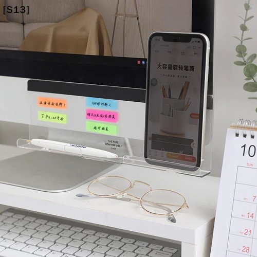 Creative Acrylic Monitor Memo Board – Transparent Note/Memo Holder, Multifunctional Office Stationery