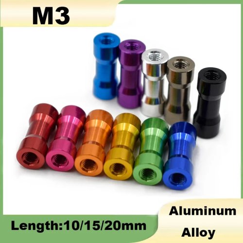10pcs M3 x 10/15/20mm Aluminum Double‑head Round Standoffs/Spacers — FPV Drone RC Spare Parts