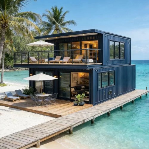 Casa contenedor plegable y expandible 20ft/40ft – unidad habitable portátil con cocina y baño desmontables
