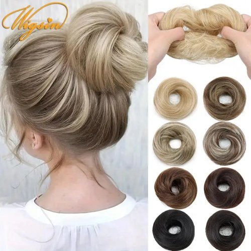 WIGSIN donut synthétique effet messy avec élastique - chignon/pièce capillaire rapide pour femme