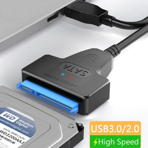 SATA to USB 3.0 cable for 2.5-inch HDD/SSD — SATA III 22-pin, up to 6 Gbps