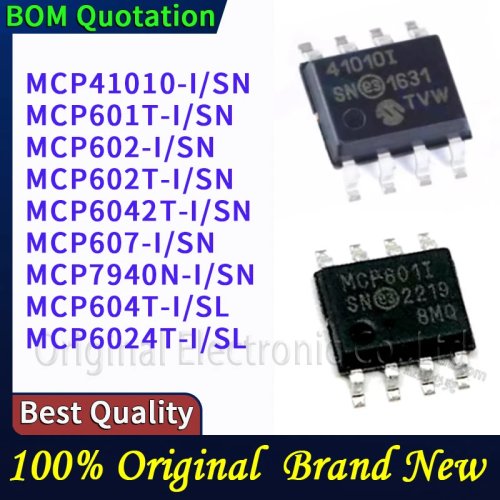 MCP41010-I/SN MCP601T-I/SN MCP602-I/SN MCP602T-I/SN MCP6042T-I/SN MCP607-I/SN MCP7940N-I/SN MCP604T-I/SL MCP6024T-I/SL — Microchip IC：デジタルポテンショメータ、オペアンプ、RTCチップ（SMD/DIP）