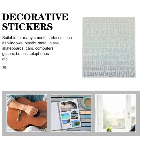 10 Sheets Laser-Cut Alphabet Vinyl Stickers, Self-Adhesive Waterproof Removable Letter Decals for Mailbox, Door, Car, Laptop & Crafts