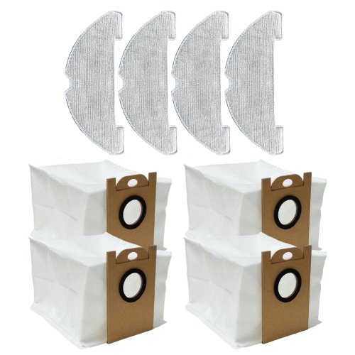 Kit 8 piezas paños de trapeador y bolsas para polvo para robot aspiradora VONKO S6 Pro, microfibra lavable
