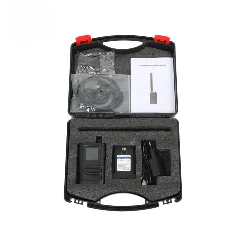 Detector de drones portátil — alcance 1–2 km, alarma inalámbrica FPV, carcasa ABS, batería 3000 mAh