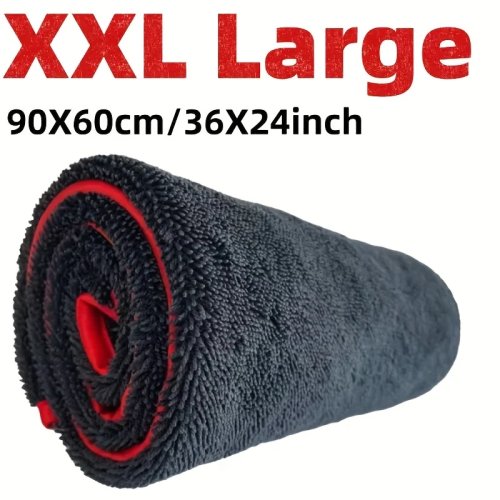 XXL микрофибровое полотенце для авто — супервпитывающее, увеличенной плотности, с поворотным кольцом для отжима и подвешивания