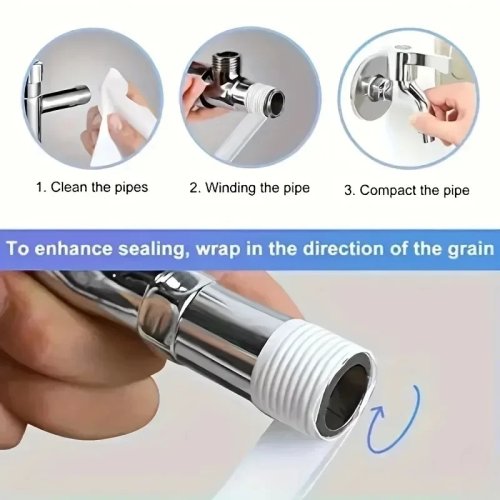 Cinta PTFE (teflón) para roscas — para sellado de tuberías y conexiones, impermeable y antiherridas