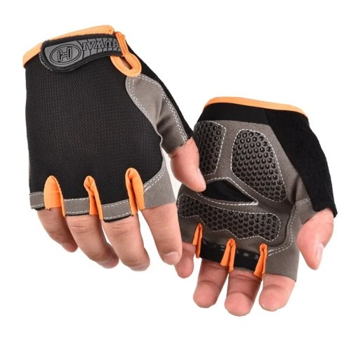 Gants Vélo 1 paire mi-doigts antidérapants – Respirants, élastiques, protection solaire pour VTT et sport outdoor