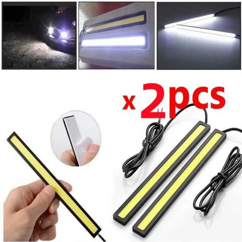 2개 세트 17cm 범용 방수 COB LED 주간주행등(DRL) / 안개등 라이트 바