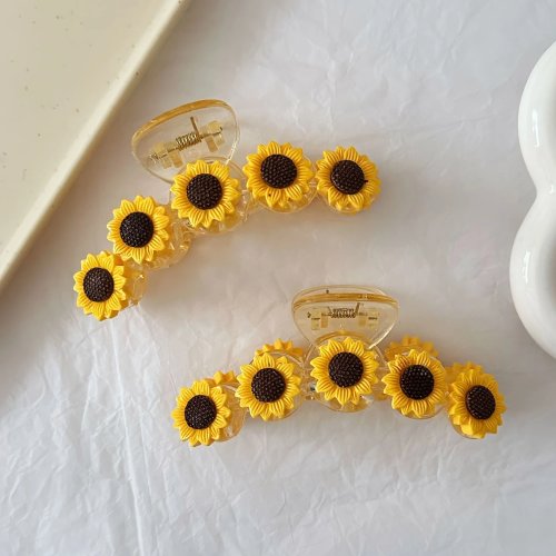 Fermaglio per capelli con motivo girasole da donna — accessorio floreale per uso quotidiano e acconciature