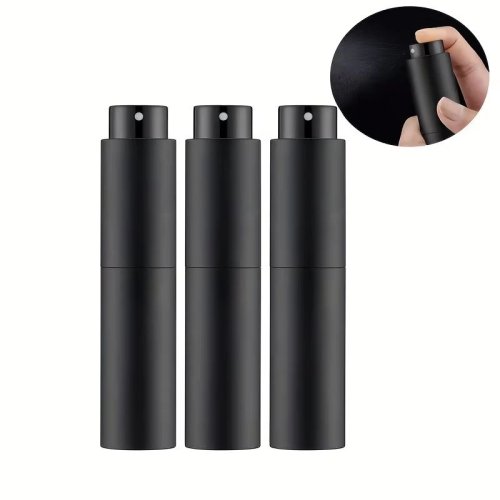 Vaporisateur de parfum de voyage 10 ml rechargeable, flacon spray mini pour eau de Cologne (noir)