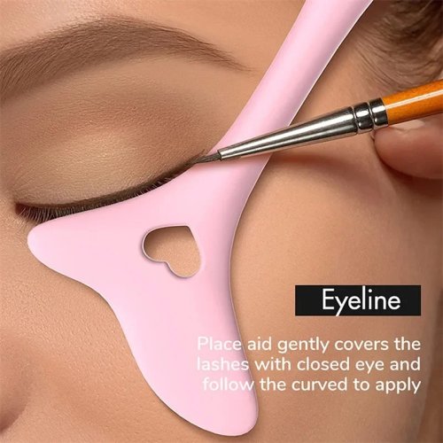 Stencil eyeliner in silicone riutilizzabile per wing, multiuso, aiuto per applicare eyeliner e rossetto