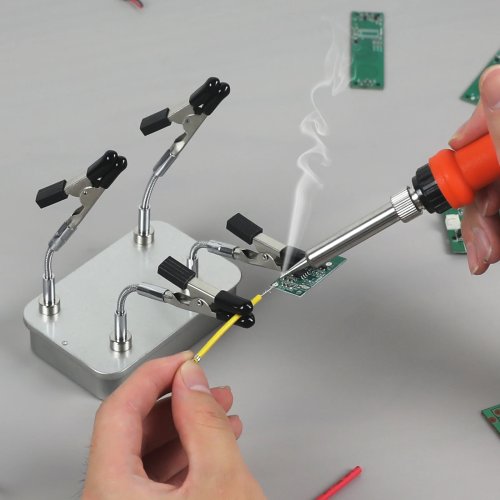 Uchwyt do lutowania (trzecia ręka) 4 elastyczne magnetyczne ramiona, zacisk PCB