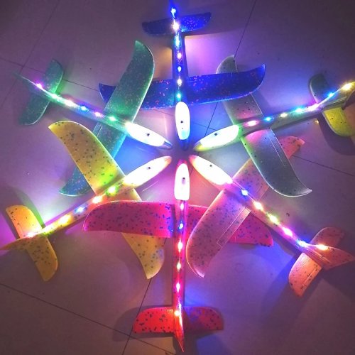 Планер из пены EPP 50/33 см — ручной запуск, с LED-подсветкой, уличная игрушка для детей, подарок
