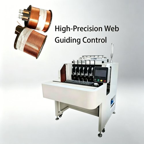 Máquina bobinadora de solenoides 6 estaciones con sistema de corrección