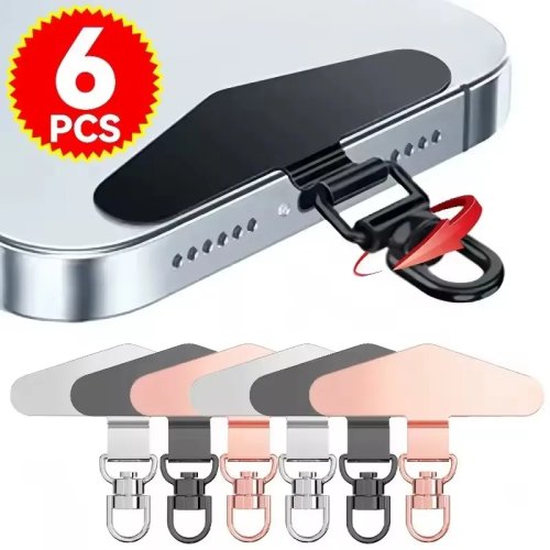 Lanière anti-perte pour téléphone, connecteur universel de remplacement — clip métallique avec pastille adhésive, fixation sûre pour iPhone et Samsung
