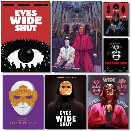 ملصق بوستر Eyes Wide Shut (فيلم رعب) مقاوم للماء، ديكور حائط لغرفة المعيشة وغرفة النوم - قطعة واحدة