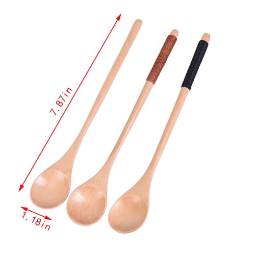 Bamboo wooden soup spoon — teaspoon for kids & catering, kitchen utensil for rice and soup