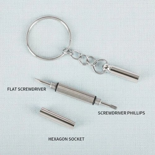 Kit reparación gafas 3 en 1 — Set de destornilladores portátil para gafas, monturas, lentes y pequeños dispositivos electrónicos