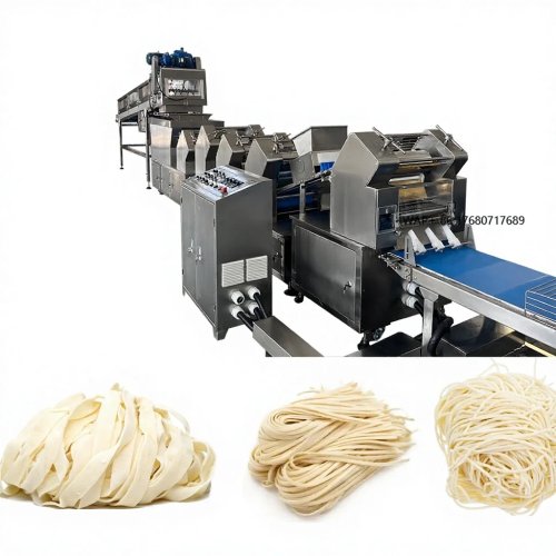 Przemysłowa linia do produkcji makaronu ramen: automatyczna prasa do ciasta z regulacją prędkości i maszyna do cięcia makaronu