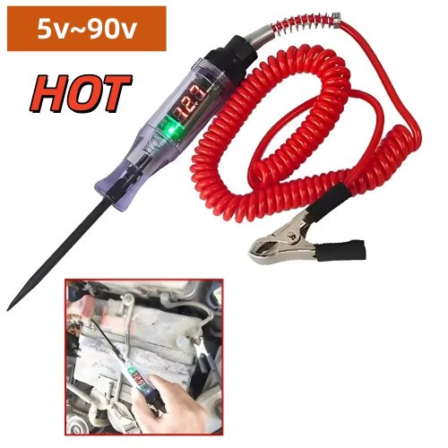 Probador de tensión para coche/camión 6V/24V, lápiz comprobador de circuitos con luz de prueba