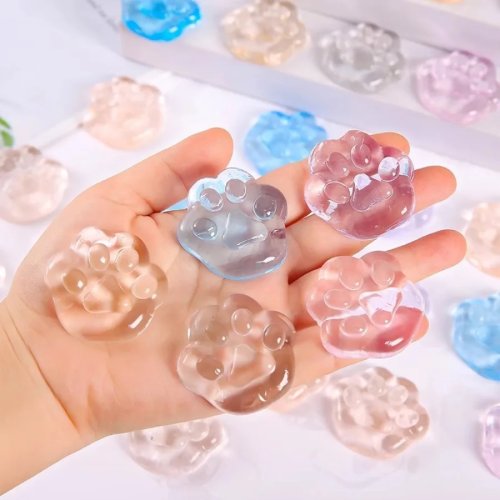 Giocattolo antistress zampa di gatto in gel appiccicoso — mini squishy 'libro rosso', effetto fresco, rilassante per studenti, piccolo regalo