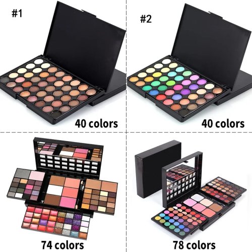 Bảng phấn mắt 40/74/78 màu – nhũ và lì, chống nước, lâu trôi, phấn nén, bộ trang điểm cho nữ