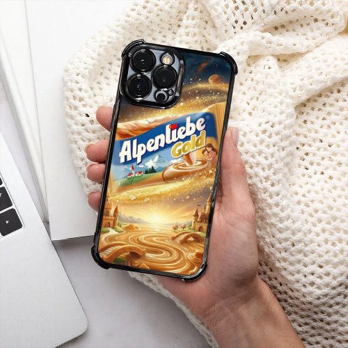 Moederdag iPhone-hoesje met hartmotief 'Sweet' A‑Alpenliebee, elektrogeplateerde afwerking, geschikt voor diverse iPhone‑modellen