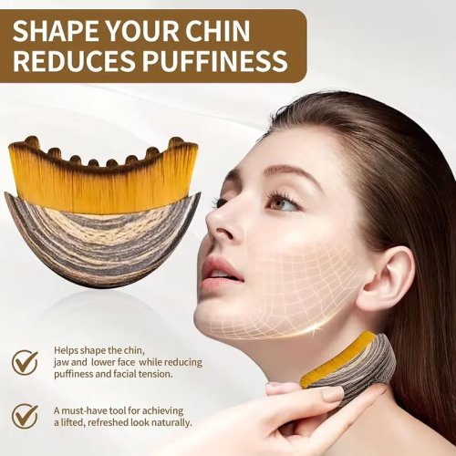 Brosse visage drainage lymphatique — masseur facial ergonomique pour contour du visage et menton