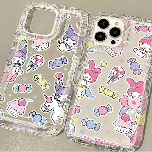 Przezroczyste silikonowe etui Sanrio Kuromi i My Melody do Xiaomi Redmi K70/K60/K50 Ultra/K40/K30/K20 Pro/K70E/K60E/K40S/K30i/Redmi A1/A2
