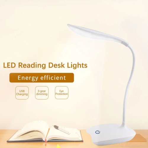 USB充電式LEDデスクライト — 目に優しい読書用・ベッドサイドナイトライト