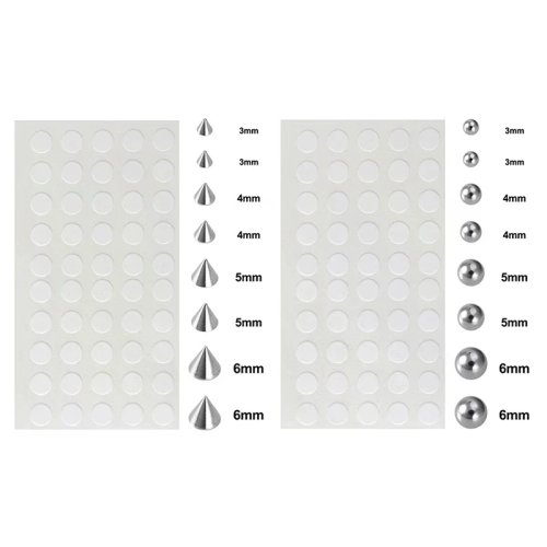 Set piercing finti adesivi – borchie per ombelico, sopracciglio, labbro e naso con top dermal (senza foratura)