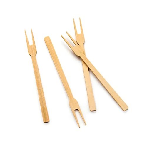 Compostable cocktail picks and appetizer forks — 50 pack, 6 cm