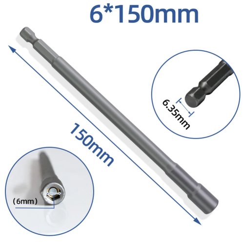 Ống nối tuýp lục giác nam châm 150mm cho cờ lê tuýp — dùng cho mộc và ô tô