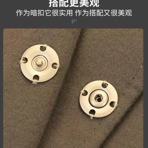 Onzichtbare drukknopen zwart/zilver – ronde metalen druksluitingen, verborgen, voor kleding en naai-accessoires