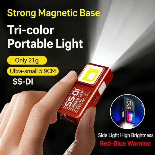 Мини-фонарь COB LED с USB-C, перезаряжаемый — мощный карманный рабочий фонарь с клипсой и магнитом, влагозащищённый, для EDC, кемпинга и прогулок