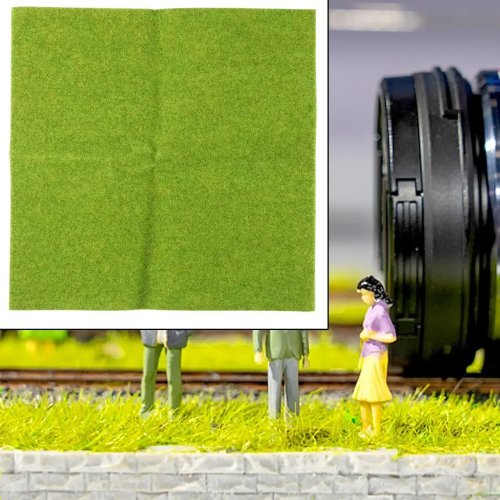 Tapete de pasto sintético 25x25 cm verde para maquetas y paisajismo en miniatura DIY