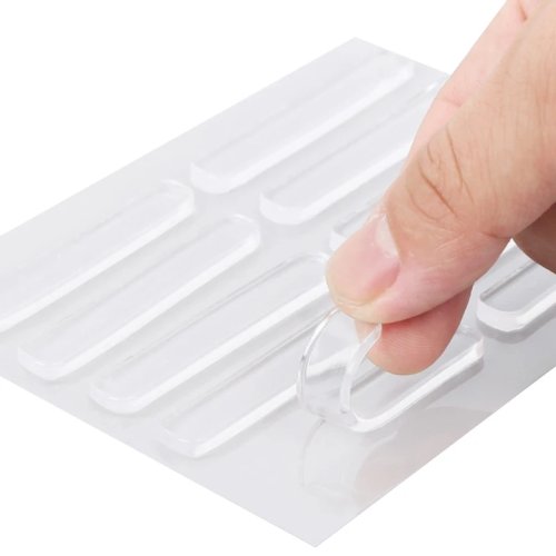 100 Pcs Bumper Silikon Transparan Perekat - Pelindung Pintu Lemari/Kulkas, Peredam Benturan & Pengurang Suara