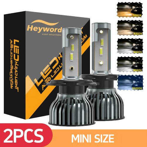 Heyword 자동차용 LED 헤드라이트 전구 22000lm 160W (1860 CSP) — 3000K/4300K/6000K/8000K, H1 H4 H7 H9 H11 9005 호환