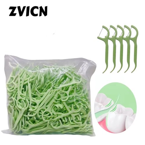 500 unidades Floss Picks ultrafinas para adultos — pack grande combo de palito e fio dental portátil para cuidados dentários em casa